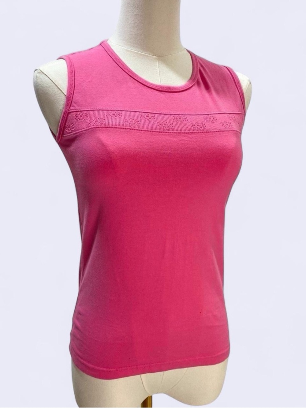 Y2K Hot Pink Floral Crochet Tank